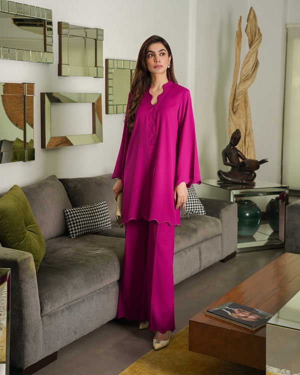 Fuchsia Scallop Set