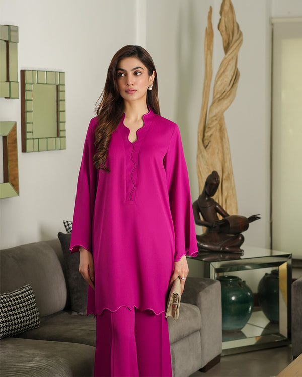 Fuchsia Scallop Set