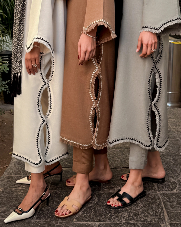 Taupe Embroided Thread Set