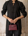 Black Mandarin Button Set