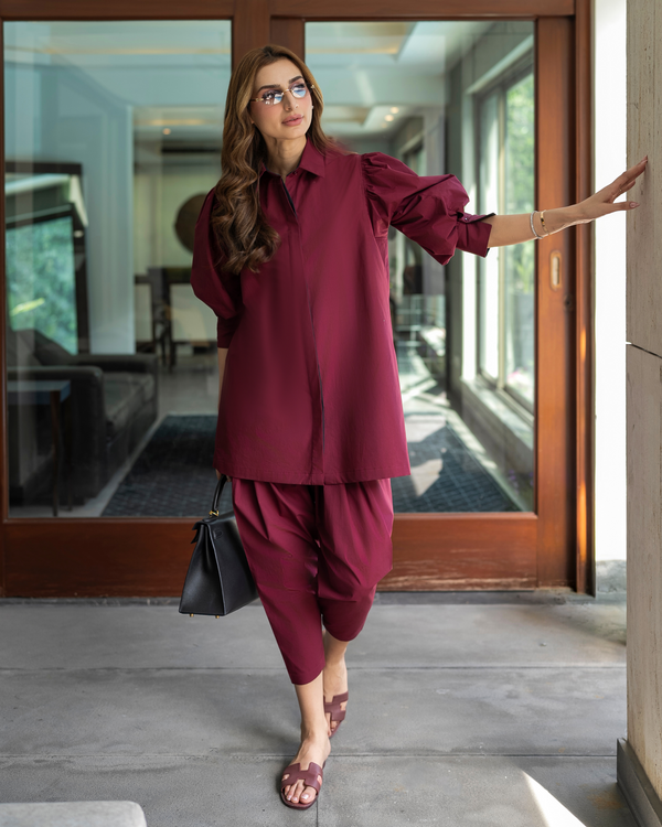 Deep Berry Poplin Set