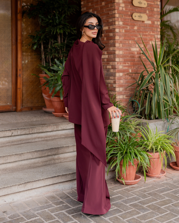 Burgundy Drape Set