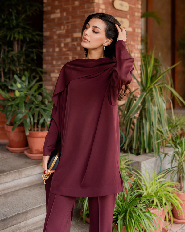 Burgundy Drape Set