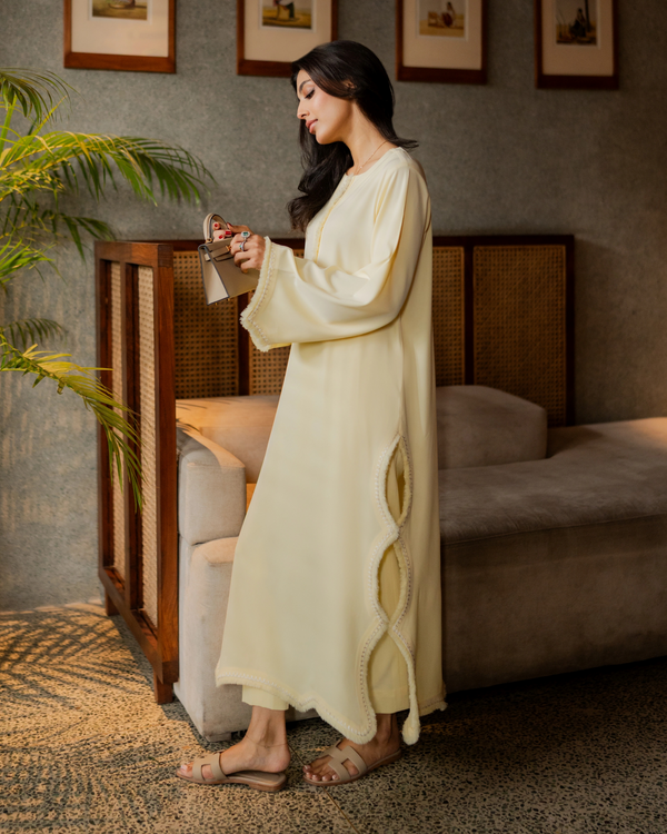 Light Yellow Embroided Thread Set