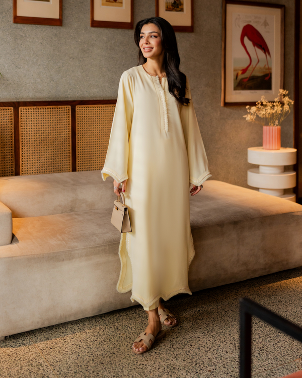 Light Yellow Embroided Thread Set