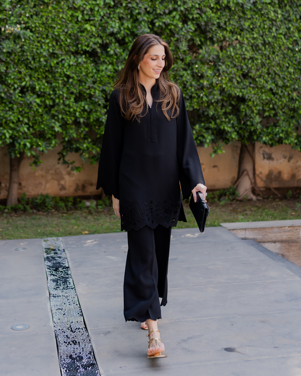 Black Cutwork Set
