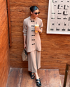Taupe Mandarin Buttoned Set