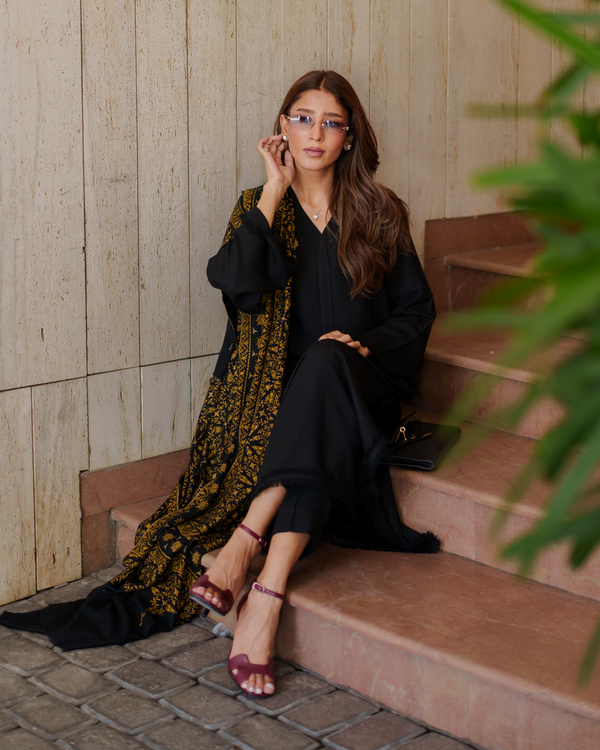 Black Karandi Fringe Set