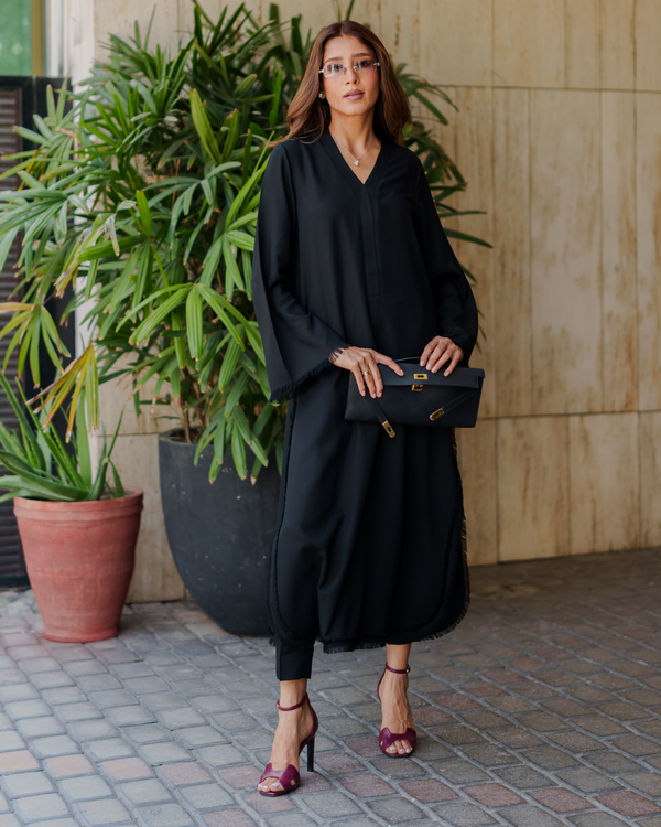 Black Karandi Fringe Set