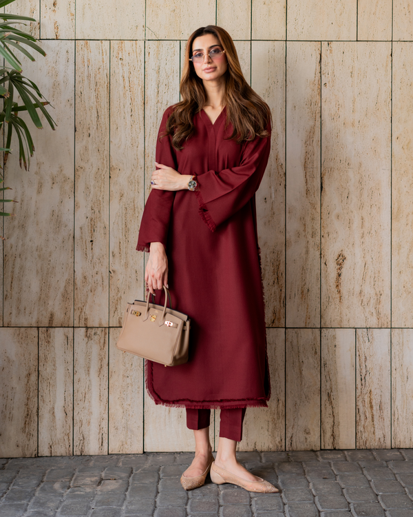 Bordeaux Karandi Fringe Set