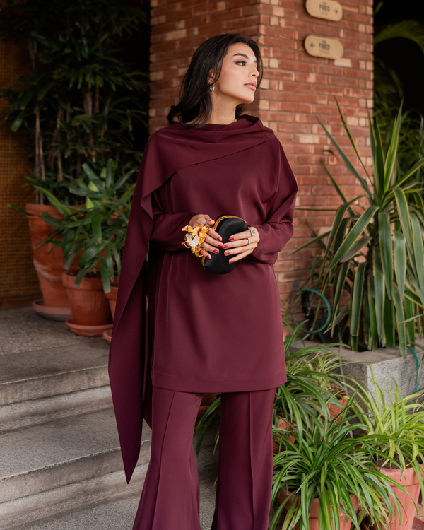 Burgundy Drape Set