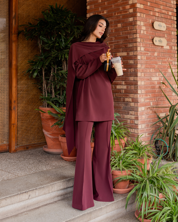 Burgundy Drape Set