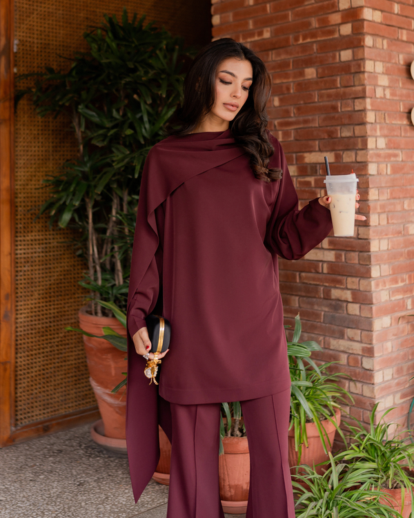 Burgundy Drape Set