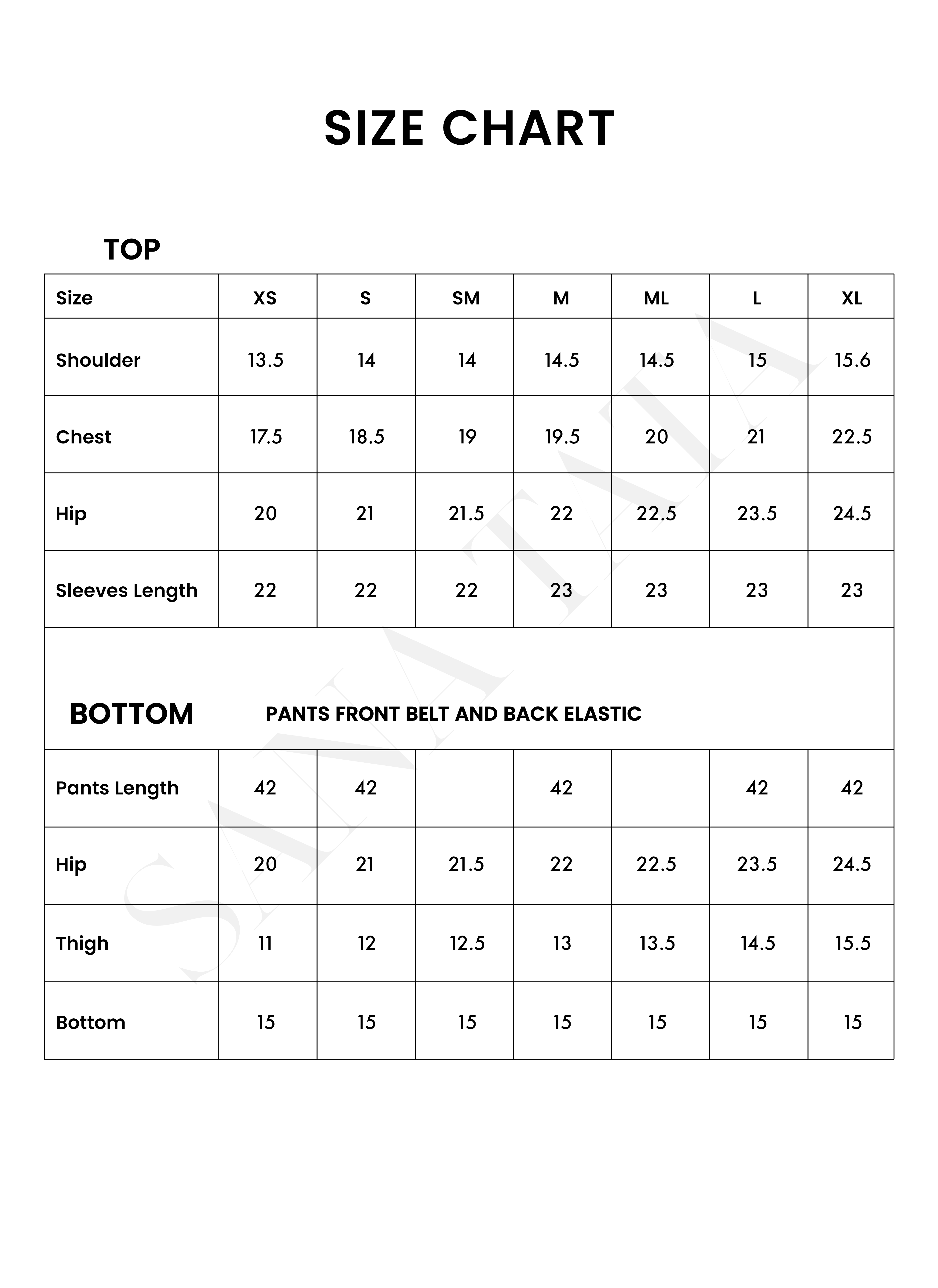 Size Chart Image