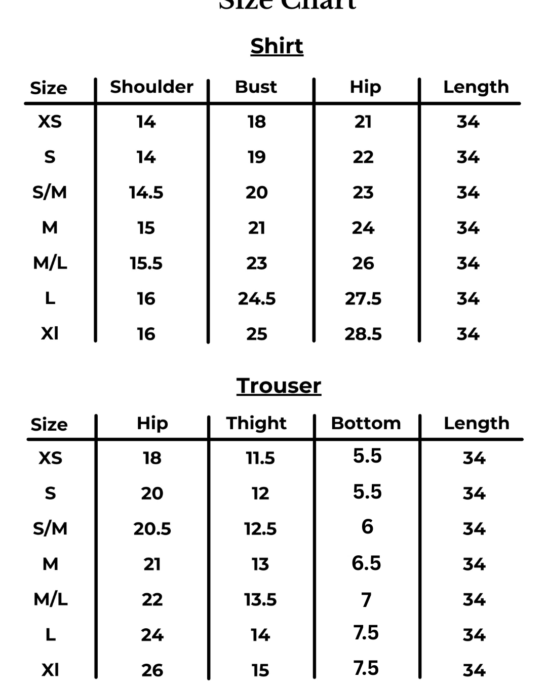 Size Chart Image