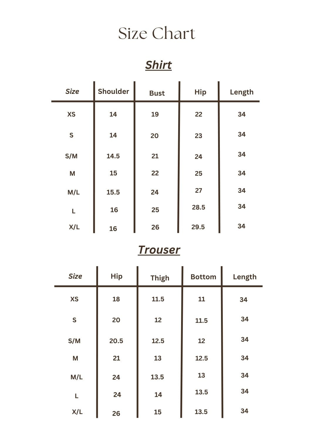 Size Chart Image